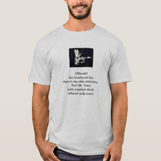 Camiseta Poema original "Trucha Cruel" y arte de la mosca s