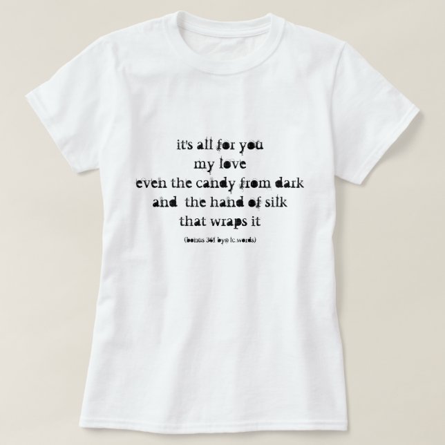 Camiseta Poema sobre el amor y la oscuridad (Diseño del anverso)