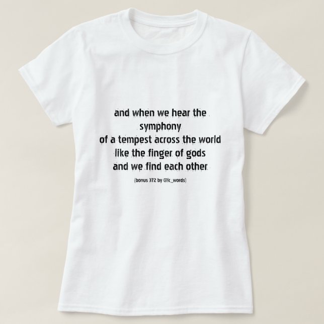 Camiseta poema sobre la vida y el amor (Diseño del anverso)