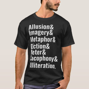 Camiseta Poesía Dispositivos literarios Literarios Palabras