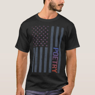Camiseta Poeta de poesía con bandera estadounidense