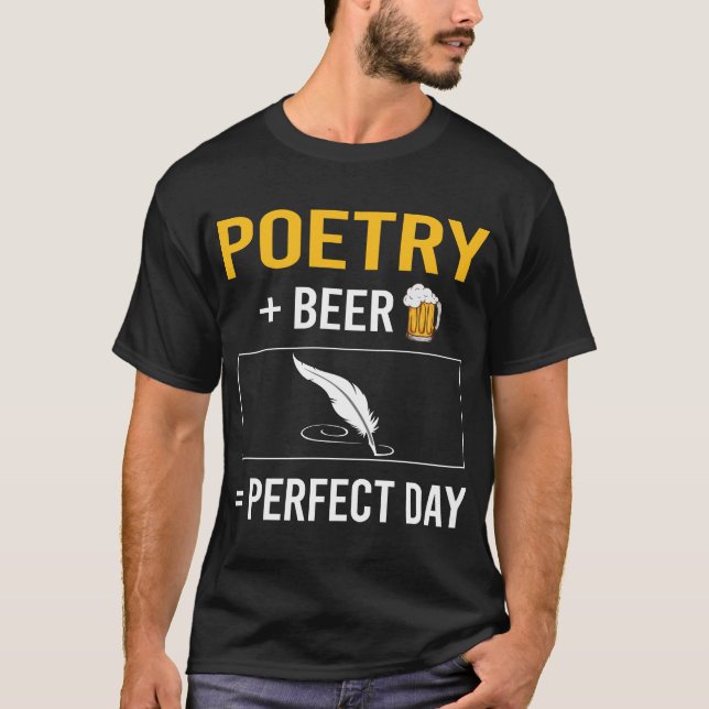 Camiseta Poeta de poesía en el Día de la Cerveza (Anverso)