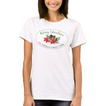 Poinsettia de acuarela de Navidad para familia per