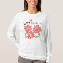 Camiseta Poinsettia Holiday Long Sleed Tee