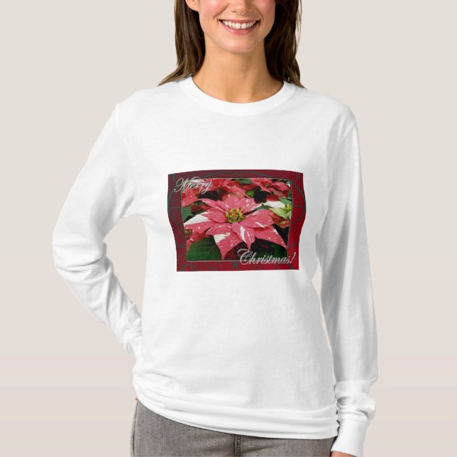Camiseta Poinsettia Merry Christmas T-Shirt (Anverso)