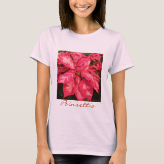 Camiseta Poinsettia rosado de la hierbabuena