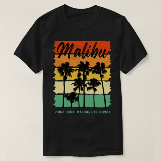 Camiseta Point Dume Malibu California Palm Trev Retro (Diseño del anverso)