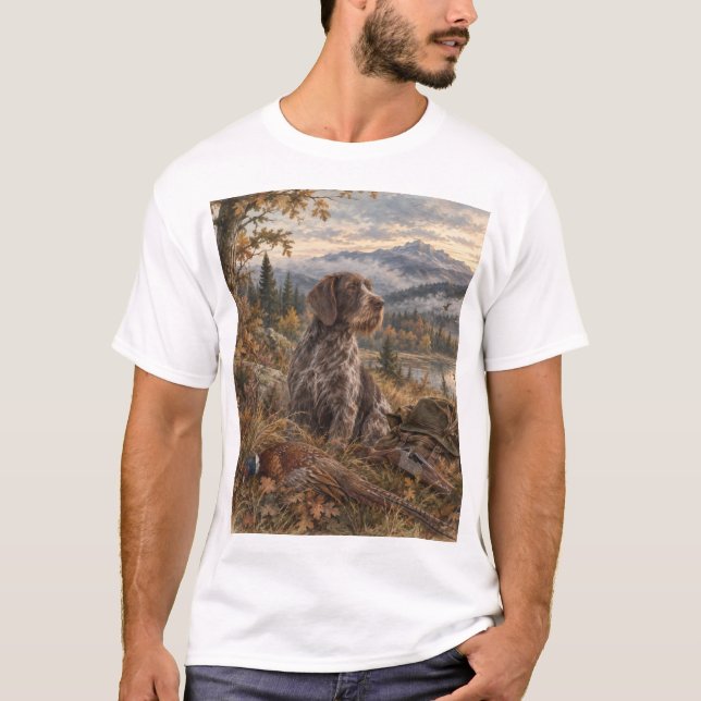 Camiseta Pointer Alemán de Pelo Cargado (Anverso)