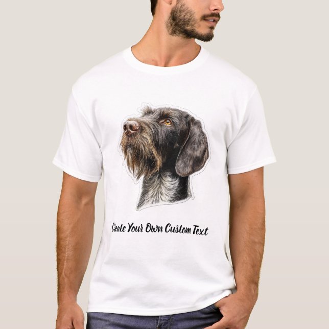 Camiseta Pointer Alemán de Pelo Cargado Crea Tu Propio Text (Anverso)