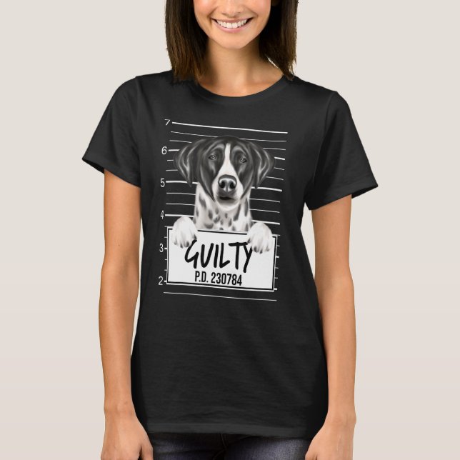 Camiseta Pointer Mugshot Guilty Dog (Anverso)