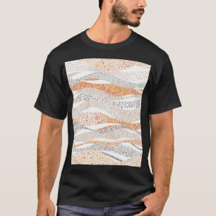 Camiseta Pointillism Wavy Polka: Textil de Doodle lindo