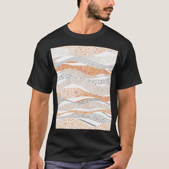 Camiseta Pointillism Wavy Polka: Textil de Doodle lindo (Anverso)