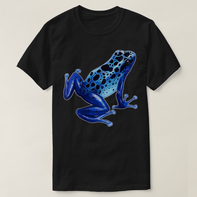 Camiseta Poison Dart Frog  Blue  Amphibian  I Love Frogs  (Diseño del anverso)