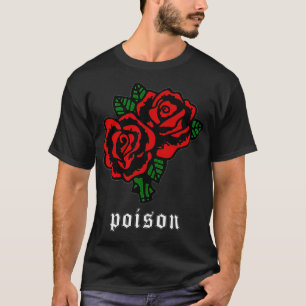 Camiseta Poison Soft Grunge Estética Flor de rosa roja