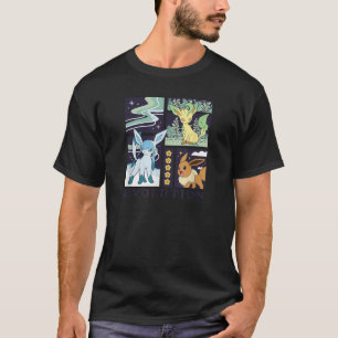 Camiseta Pok mon Eevee Glaceon Leafeon Evolución Hielo Césp