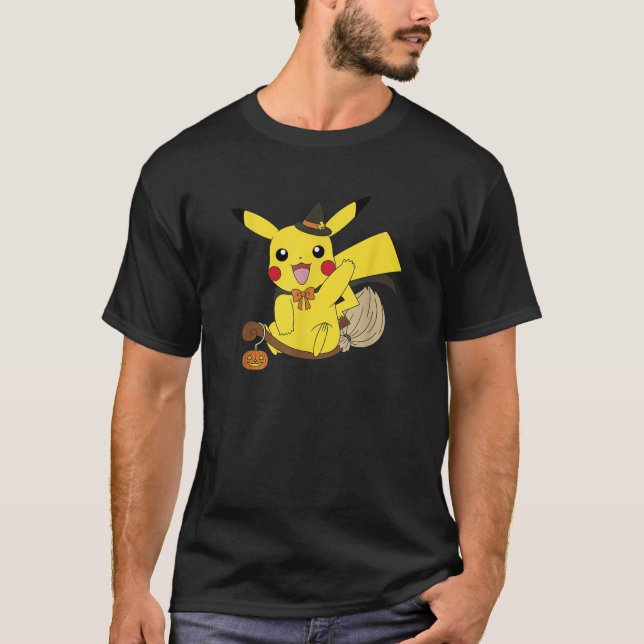 Camiseta Pok mon Halloween Pikachu Cute Witch Costume  (Anverso)
