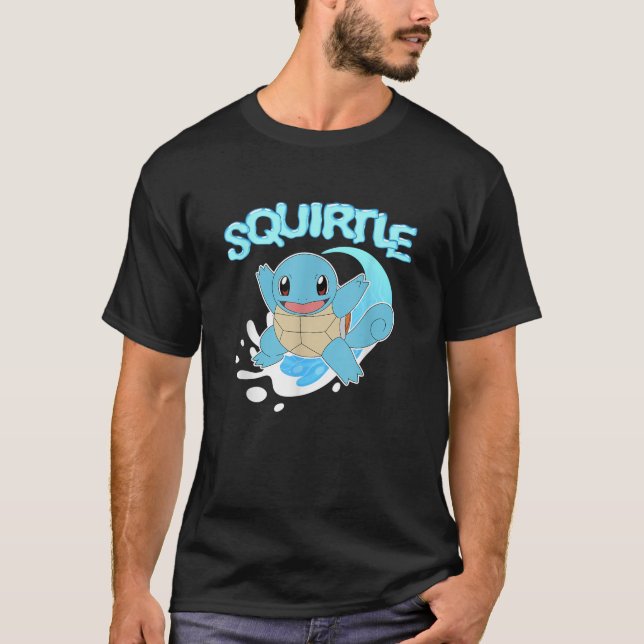 Camiseta Pok mon Squirtle Montar A Wave Cute Shot (Anverso)
