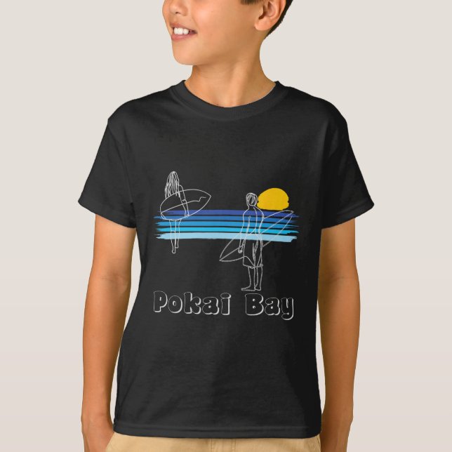 Camiseta Pokai Y Surfing Beach Surf Guy Girl  (Anverso)