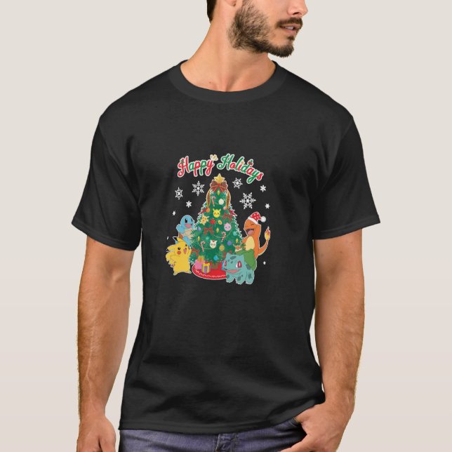 Camiseta Pokémon - Christmas Celebration Group Happy Holida (Anverso)