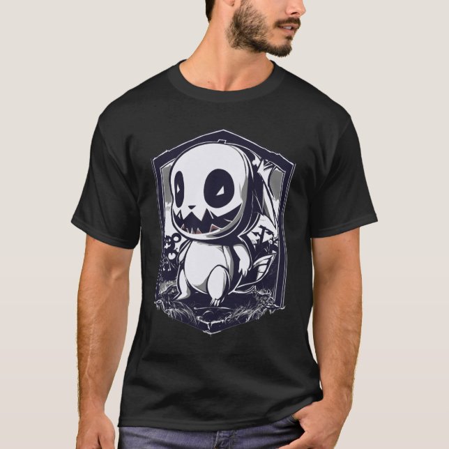 Camiseta Pokémon Halloween  Blanco y Negro (Anverso)