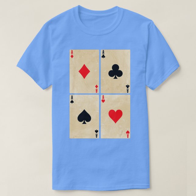 Camiseta Poker Cards Aces Diamonds Spades Cross Hearts  (Diseño del anverso)
