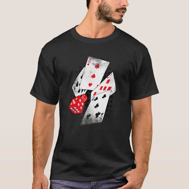 Camiseta Poker Casino Playing Cards Dice 8375 BETS Winner H (Anverso)