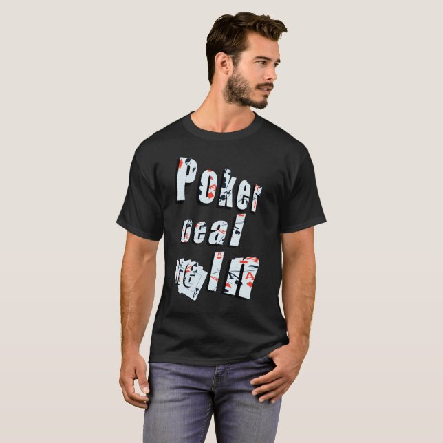 Camiseta Poker, Deal Me In Logo, Mens Black T shirt (Anverso completo)