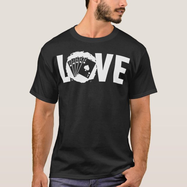 Camiseta Poker Love Texas Holdem Poker Hands Player High Ro (Anverso)