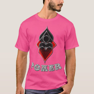 Camiseta Poker T Spades Hearts Diamonds Club Shiny Bling Ov