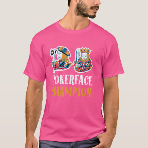 Camiseta POKERFACE CAMPEÓN Funny Poker Player Tourna