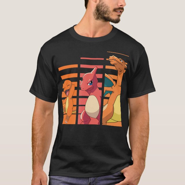 Camiseta Pokmon - Evolución de Charmander (Anverso)