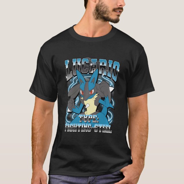 Camiseta Pokmon Lucario Tipo Lughting-Steel Poster (Anverso)