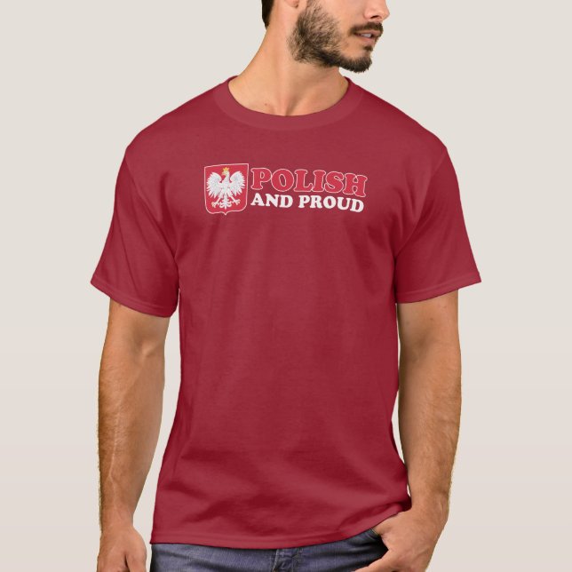 Camiseta Polaco Y Orgulloso Con Águila Blanca OSCURO (Anverso)