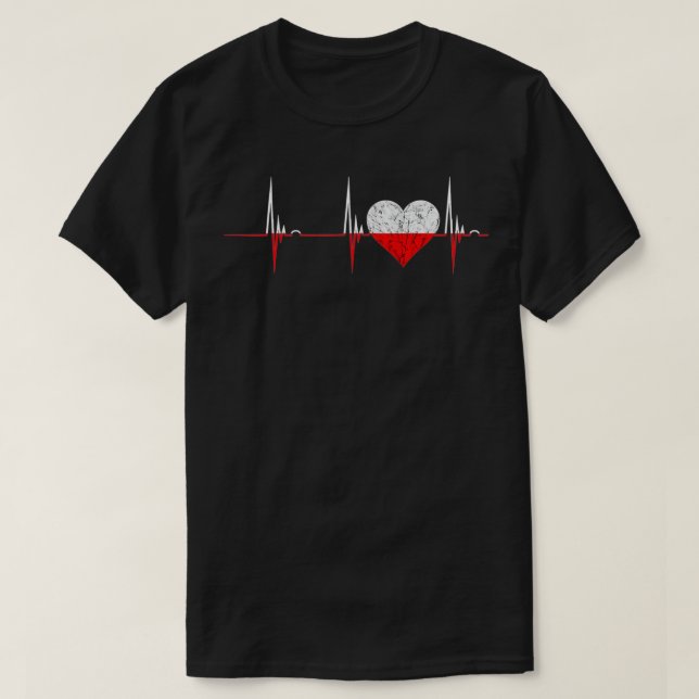 Camiseta Poland Heart Polish Heartbeat EKG Pulse Polska Roo (Diseño del anverso)