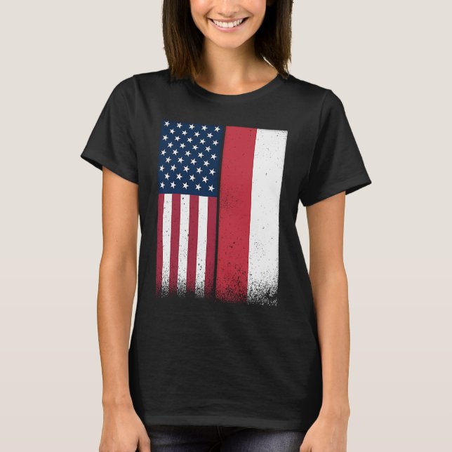 Camiseta Poland  Polish American Flags Proud USA Poland (Anverso)