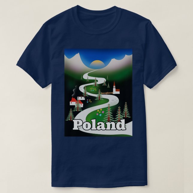 Camiseta Poland vintage style travel print (Diseño del anverso)