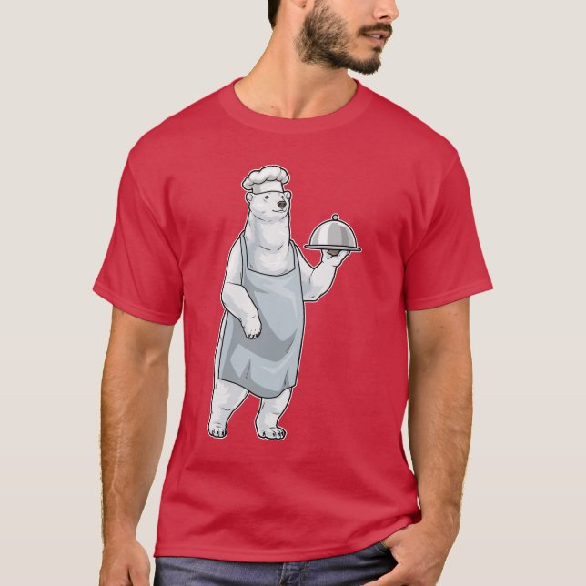 Camiseta Polar bear Chef Serving plate Cook (Anverso)
