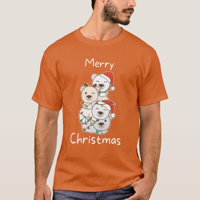 Camiseta Polar Bear Christmasree Navidades Polar Bears frit (Anverso)
