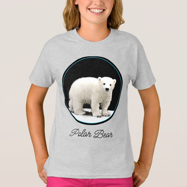 Camiseta Polar Bear Cub Painting - Oiginal Wildlife Art T-S (Anverso)