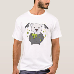 Camiseta Polar Bear Happy Halloween Cauldron Bat