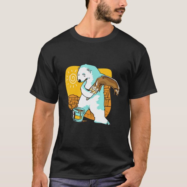 Camiseta Polar Bear Painting Brown Bear Climate Change (Anverso)