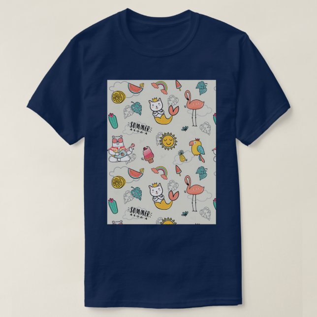 Camiseta Polar Bear Parrot Flamingo Lemon Sun Watermelon (Diseño del anverso)