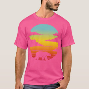 Camiseta Polar Oso Retro Sunset Vintage 60s 70s para niños