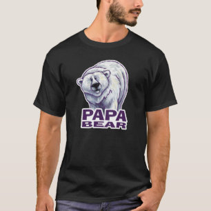 Camiseta Polar Papa oso Tee oscuro de los hombres
