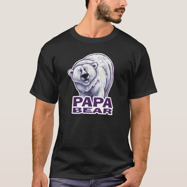 Camiseta Polar Papa oso Tee oscuro de los hombres (Anverso)