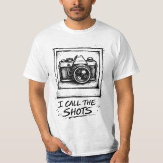 Camiseta Polaroid Camera Sketch I Call The Shots Sarcastic