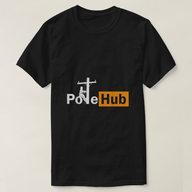 Camiseta Pole Hub Lineman Line Worker Utility Pole Funny Li (Diseño del anverso)