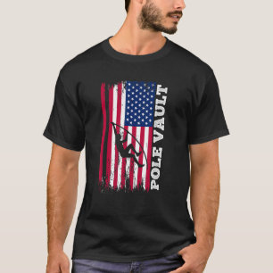 Camiseta Pole Vault Atleta Bandera Americana Pole Vaulando 