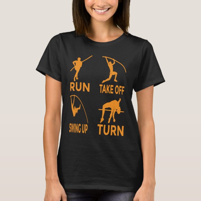 Camiseta Pole Vault Track Run Swing Up Turn Poler Vault 1 (Anverso)