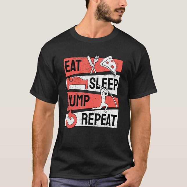 Camiseta Pole Vault Vaulter Eat Sleep Jump Repeat (Anverso)